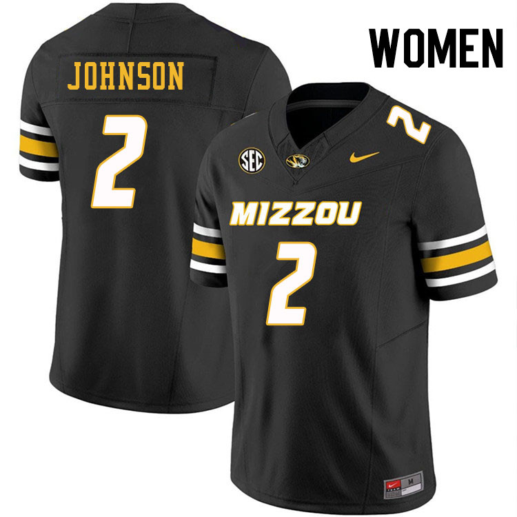 Women #2 Marquis Johnson Missouri Tigers College Football Jerseys Stitched-Black